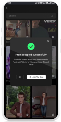 Viggle AI 3D-Video Creation Using Discord server: Promt Copied Successfully